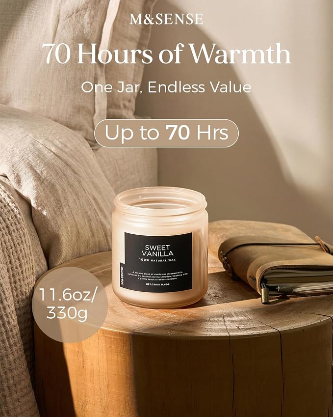 M&SENSE Sweet Vanilla Scented Candles - Image 3