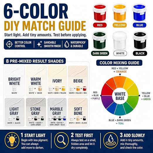 6-Color Tile Repair Kit for Porcelain Sink: DIY Fix - Image 2