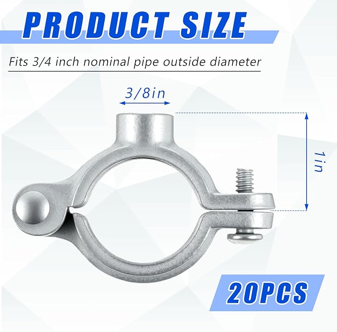 20 Pack 3/4" Split Ring Pipe Hanger - Image 2