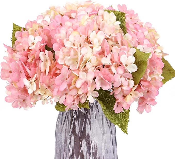 Kimura's Cabin 6pcs Fake Hydrangeas Flowers Artificial Silk Hydrangea, Wedding by WeddingPartyArrangementBouquetsDecorationArtificialFlowers
