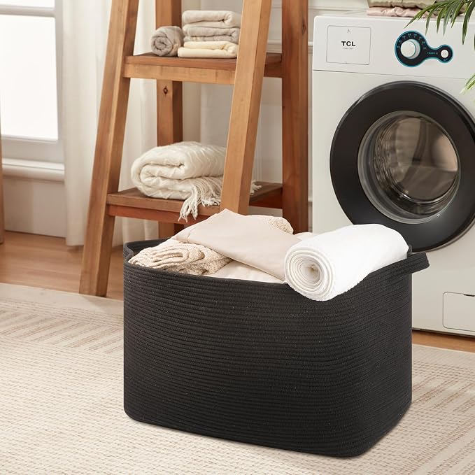 OIASKET 118L Extra Large Blanket Basket, 24.8" x 17.7" x 17.2" Woven Storage - Image 5