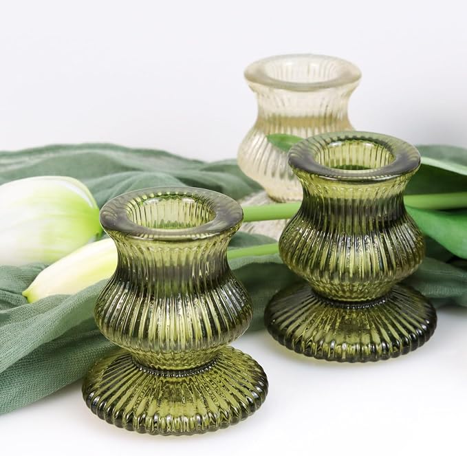 WDHODEC Glass Candlestick Holders 12PCS Taper Candle Holders - Image 8