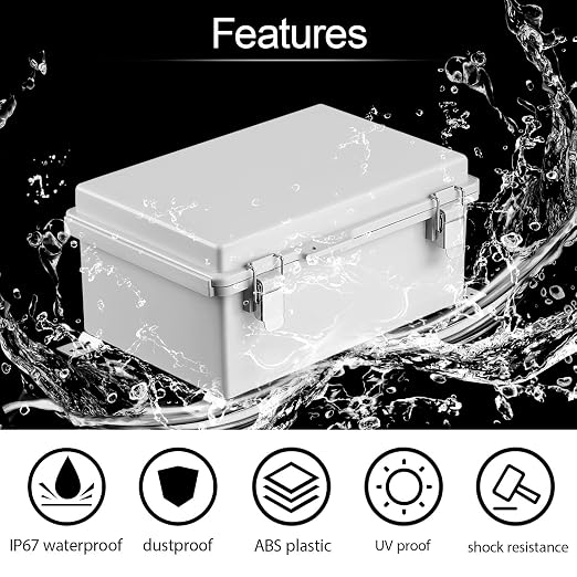 Electrical Box, IP67 Waterproof Hinged Cover Stainless Steel Latch Junction Box - Image 3
