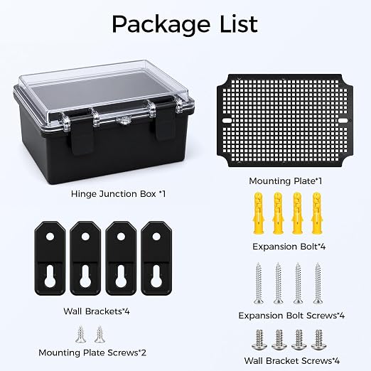LeMotech Junction Box IP67 Waterproof Electrical Box ABS Plastic Hinged Shell - Image 8
