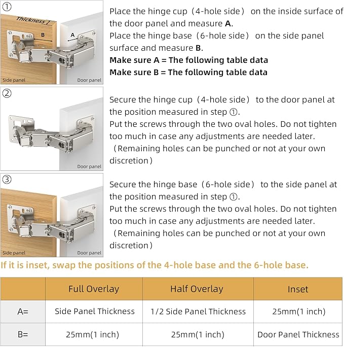 Furniware 2 Pair 170 Degree Frameless Soft Close Cabinet Hinges, Heavy Duty - Image 6