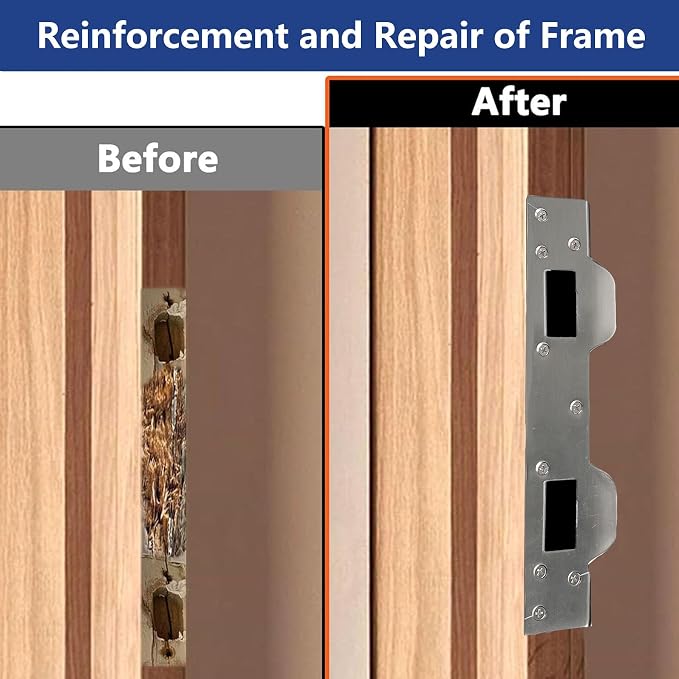 Door Strike Plate Reinforcement Plate, Front Door Strike Plate, Double Strike - Image 5