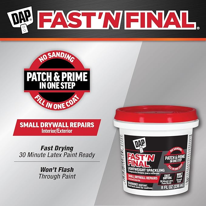 DAP Fast 'N Final Lightweight Spackling, 8 Oz - Image 2
