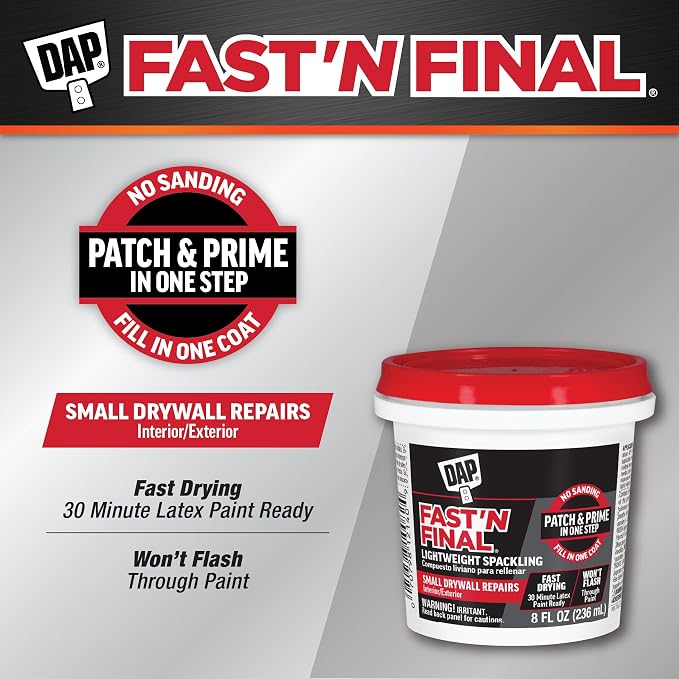 DAP Fast 'N Final Lightweight Spackling, 8 Oz - Image 2