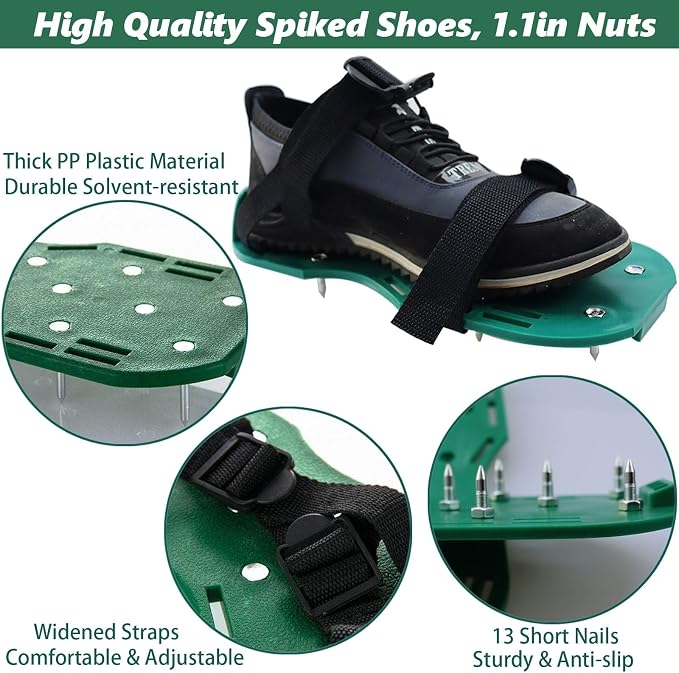 10 inch Spiked Roller with 62in Extension Pole Epoxy Roller Spiked Shoes - Image 3