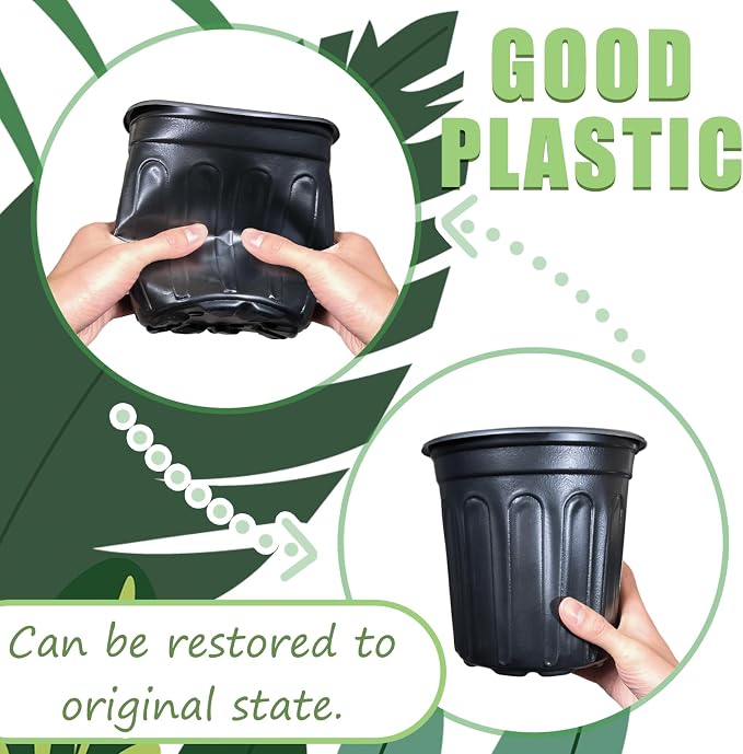 Jgalnim 60 Pack 1 Gallon Nursery Plant Pots, Thickened Flexible Plastic - Image 5