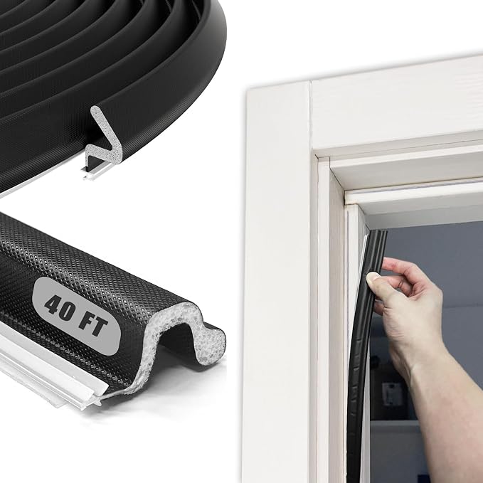 40 FT Door Frame Extra Thick Kerf Non-Adhesive Weather Stripping Seal Strip PU by YZGJM
