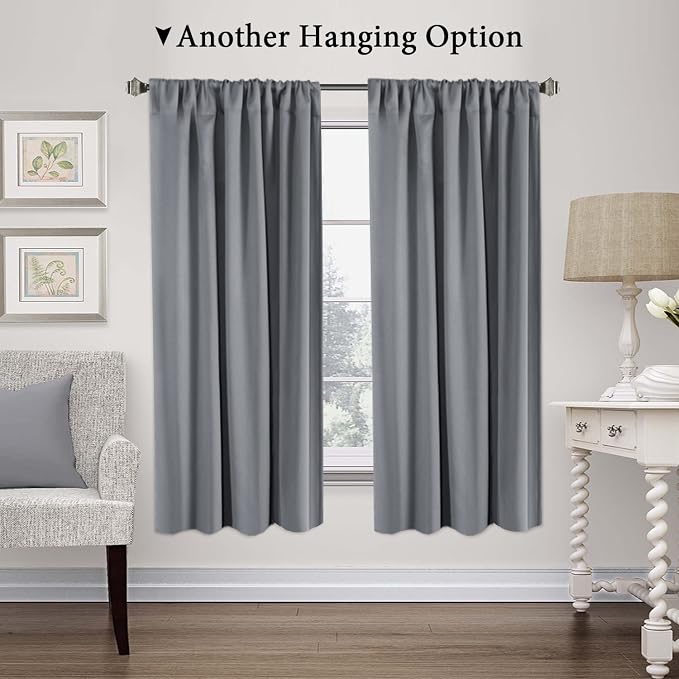 H.VERSAILTEX Solid Blackout Energy Efficient Tie Up Shades Rod Pocket Panel - Image 4