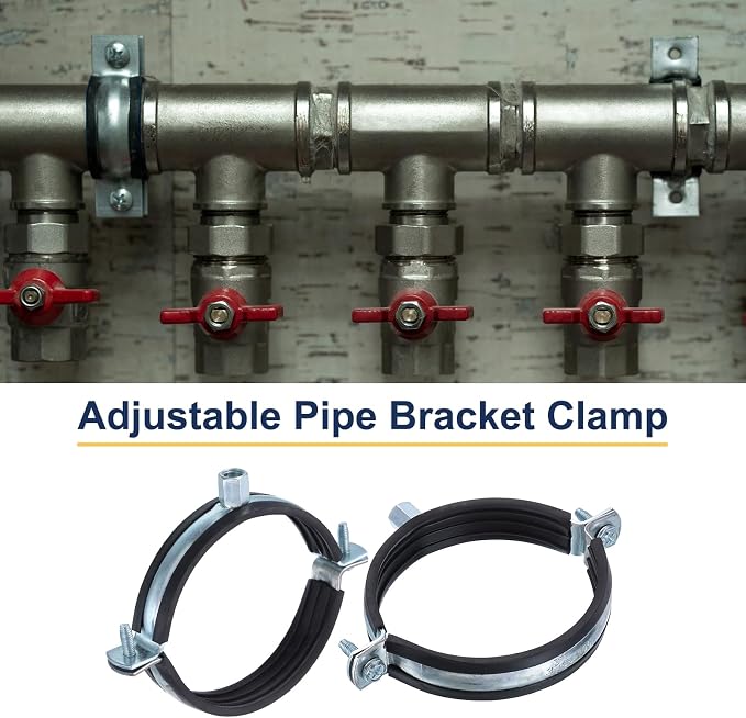 uxcell 6 Pcs Split Ring Pipe Hanger, 100mm/3.9inch Adjustable Pipe Bracket - Image 4