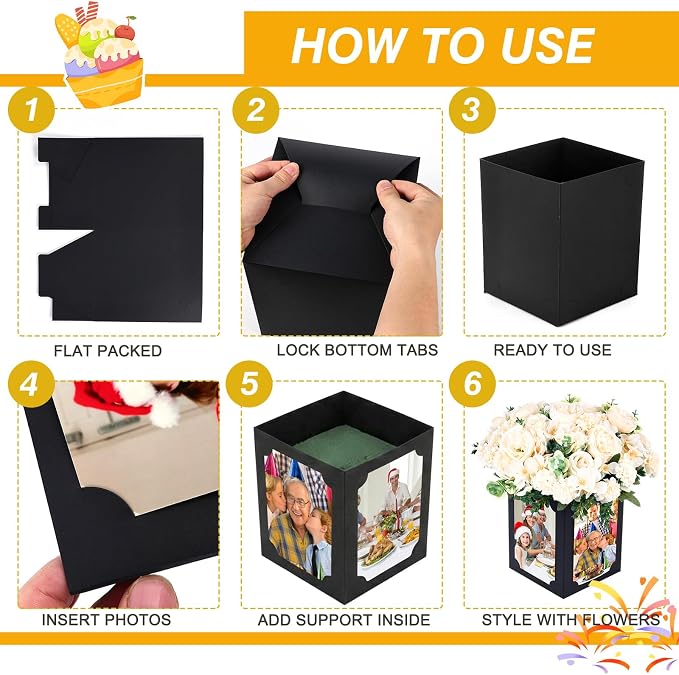 12 Pcs Picture Centerpieces for Table, Photo Display Frame, Foldable Cardstock - Image 3