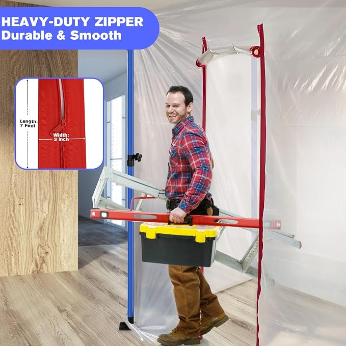 10 Ft Dust Barrier Poles 4 Pack - Image 3
