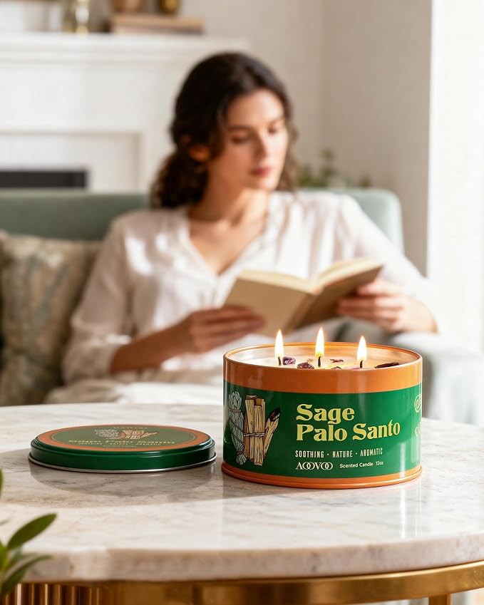 AOOVOO Sage & Palo Santo Candles - Image 5