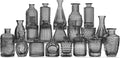 20 Pcs Black Glass Bud Vases- Set Gray Small Vases by QLOFEI