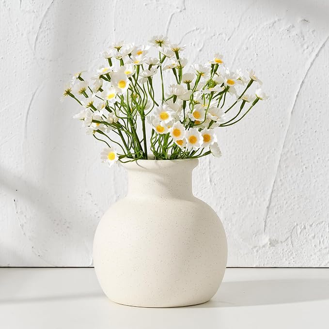 SIDUCAL Spotted Ceramic Modern Vase, 5.8 Inch Rustic Farmhouse Decorative Boho - Image 3