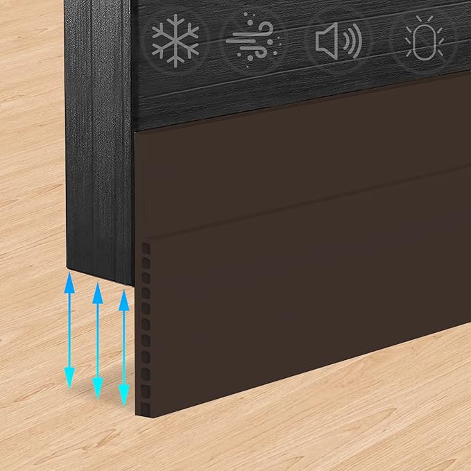 Door Draft Stopper for Huge Gap，3" W x 39" L Adjustable Widened Under Door Seal by SYIPO