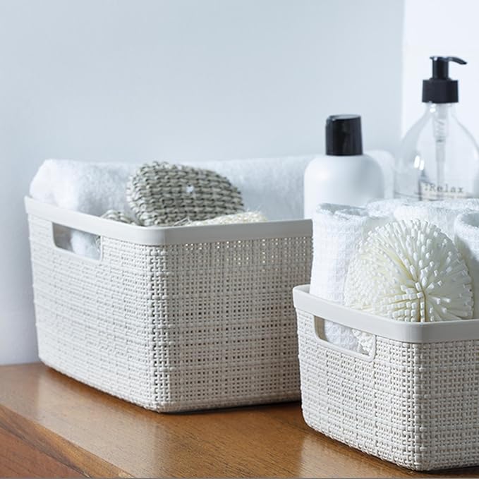 Curver Set of 6 Medium 12L Jute Decorative Plastic Organization and Storage - Image 4