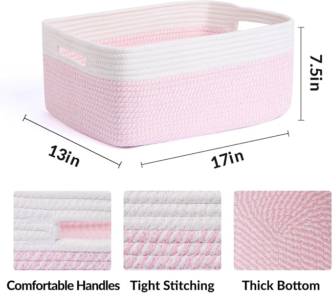 MiniArk Large Storage Baskets for Shelves, Baby Nursery, Toy Baskets Box - Image 2