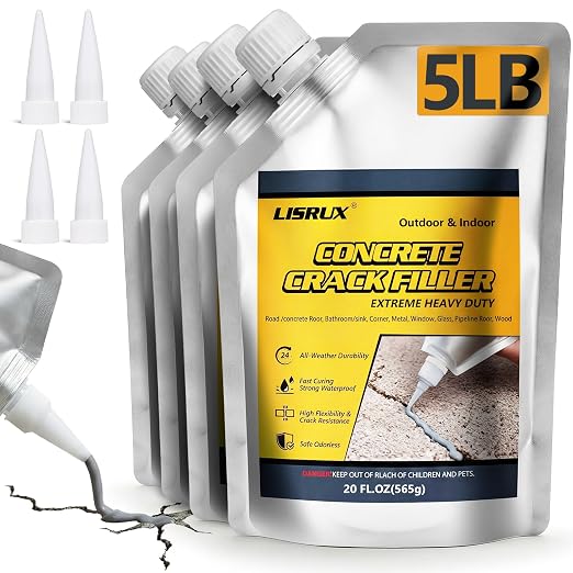 Concrete Crack Filler, 5 LB High Elasticity Cement Crack Filler, Self-Leveling by LISRUX