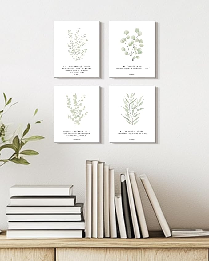 Drsoum Bible Verses Inspirational Scripture Framed Wall Art Botanical Plant - Image 5