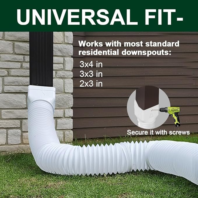 2 Pack White Rain Gutter Downspout Extensions, Gutter Extender - Image 6