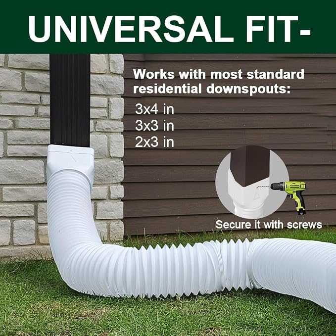 1 Pack White-Rain Gutter Downspout Extensions, Gutter Extender - Image 6