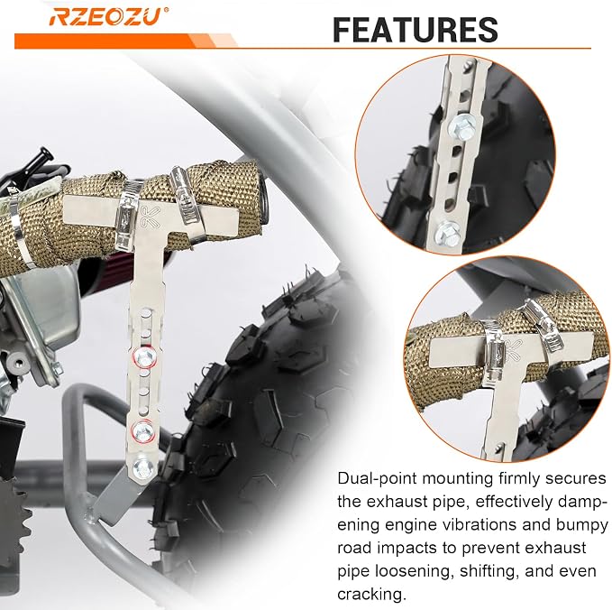 Steel Universal Exhaust Hanger, Flexible Muffler Support Bracket | Stainless - Image 3