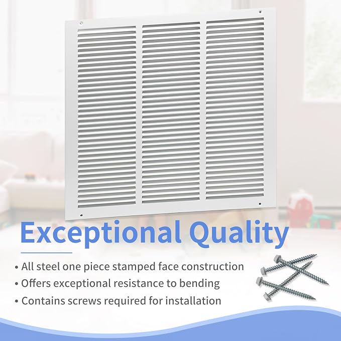 Howeall 18"W x 18"H Steel Return Air Grille, Air Return Vent Cover - Image 2