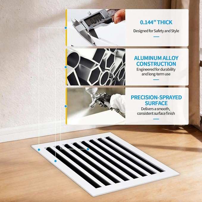 16x16 Modern AC Vent Cover, Decorative Air Vent Register Grille - Image 5