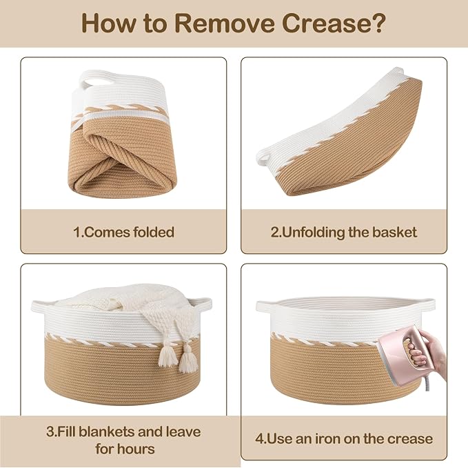 OIAHOMY 90L Extra Large Blanket Basket - Image 8