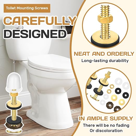 16 Pcs Toilet Floor Bolts Kit, Heavy Duty Closet Flange Bolt Set - Image 3
