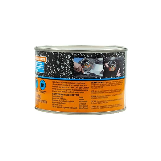 Gorilla Waterproof Patch & Seal Rubberized Sealant Paste, 1lb Can | Blocks Water - Image 10