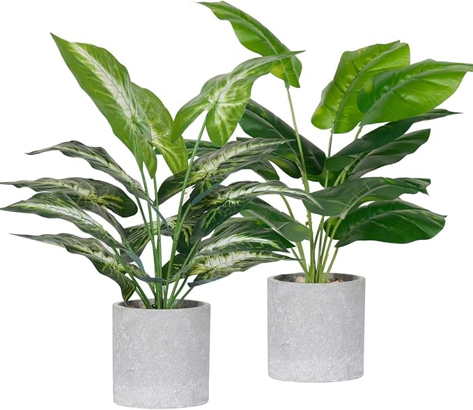 Der Rose 2 Pack 16" Indoor Fake Plants Sage Green by DerRose