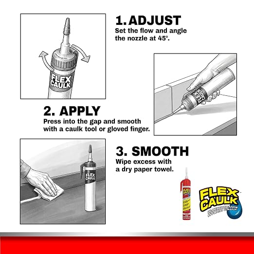 Flex Caulk, Waterproof & Weatherproof Hybrid Polymer Sealant, Baseboards - Image 6