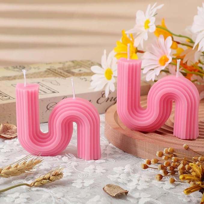 Tondiamo 2 Pcs Aesthetic Candles Twist Shaped Aesthetic Candles Cool S Shape - Image 3