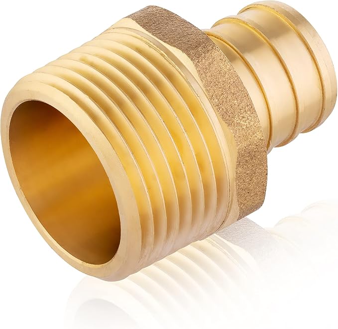 100PC Pex Barb Crimp Brass Fittings 1/2 Inch x 1/2 Inch NPT Male Adapter | ASTM by EFIELDPEXTUBING