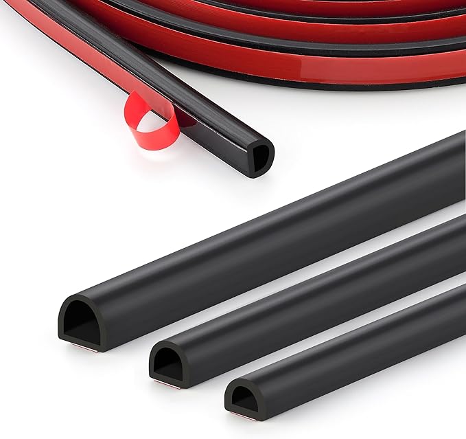 Ravinte Weather Stripping Door Seal Strip, 23 FT D-Shaped Silicone, 3/8 x 5/16 by Ravinte