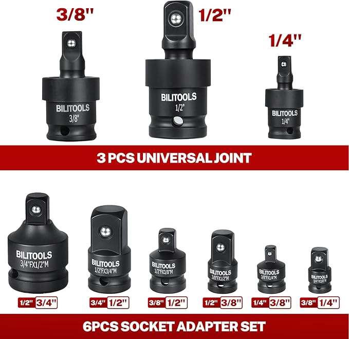 BILITOOLS 17-Piece Impact Socket Adapter Set - Image 4
