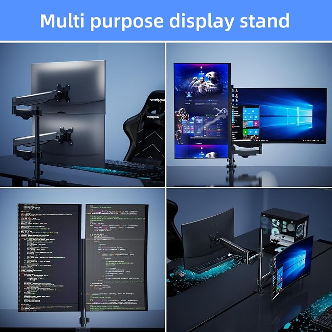 Pholiten Single Monitor Arm, Gas Type, Double Articulated | 35MM Pole Mount - Image 5