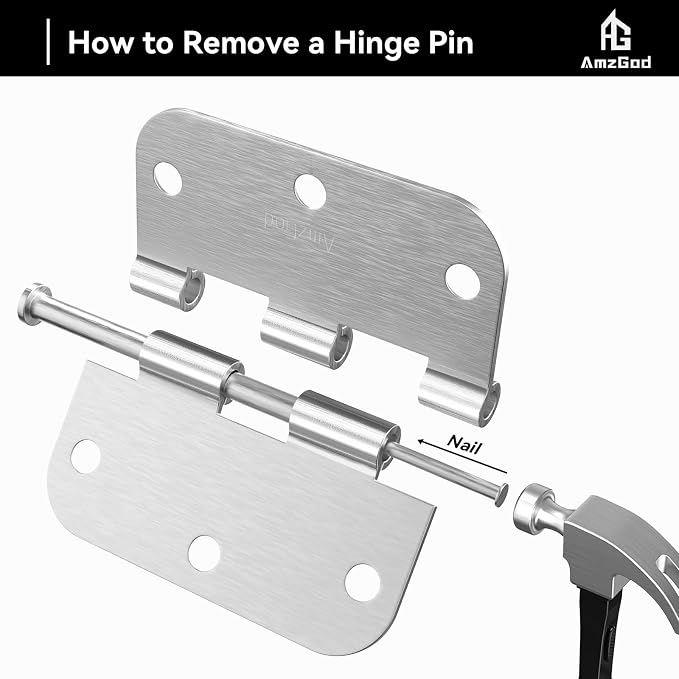 Door Hinges Brushed Nickel - Image 6