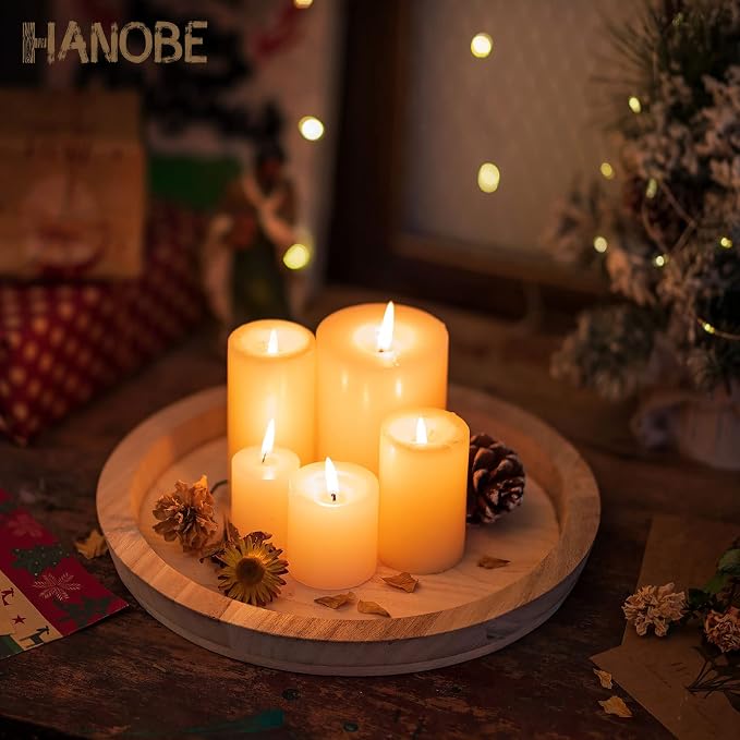 Hanobe Unfinished Round Wooden Craft Trays - Image 2