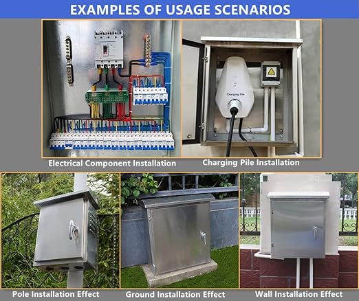 304 Stainless Steel Electrical Box 16'' x 12'' x 8'' Outdoor Electrical - Image 4