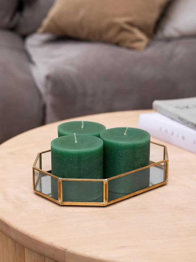3x3 Inch Grass Green Pillar Candles Set of 3 - Image 4