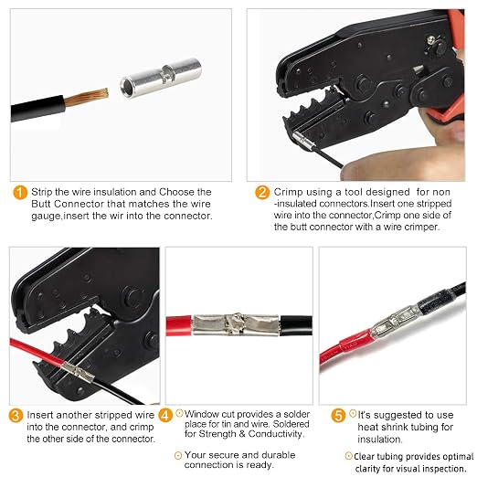 6 AWG Wire Splice Kit – 20 PCS 6 Gauge Tinned Copper Non-Insulated Butt - Image 7