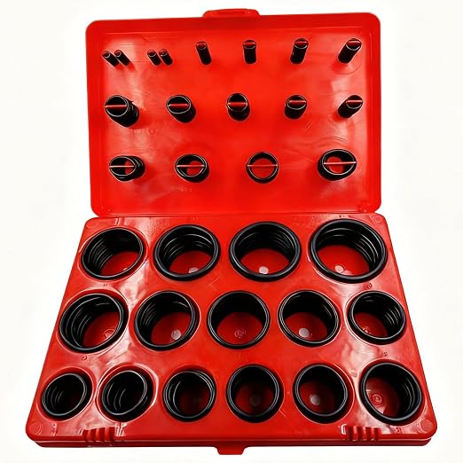 30 Size 382 Pcs Universal Metric SAE AS568 Nitrile Rubber O Ring Assortment Kit by Unknown