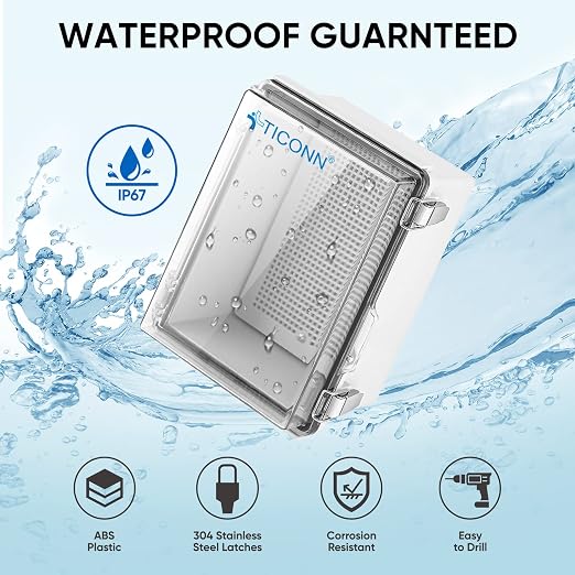 TICONN Outdoor Electrical Box Waterproof, ABS IP67 Junction Box Enclosure | - Image 2