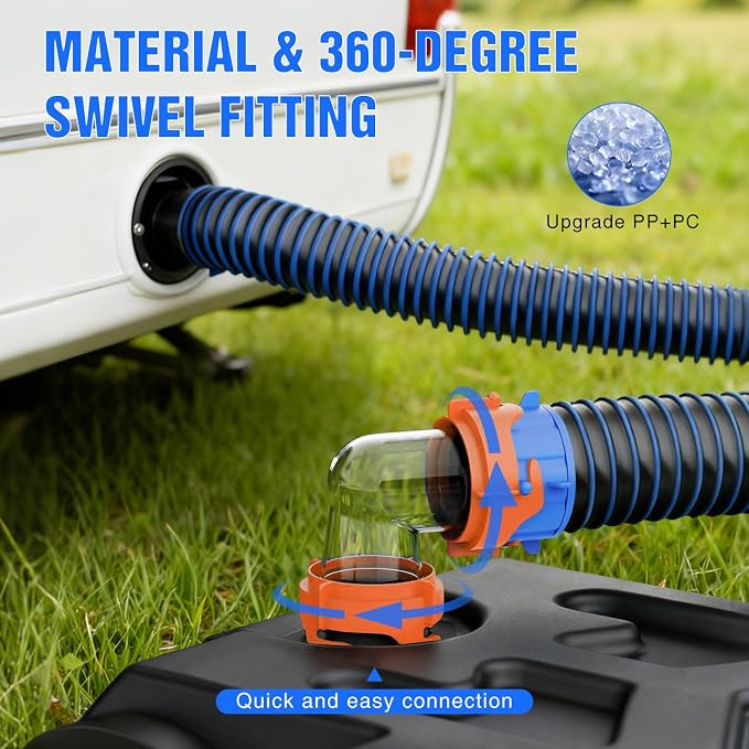 Nilight 90 Degree RV Tote Tank Adapter, Leak-Proof Double Odor-Tight Sealing - Image 3